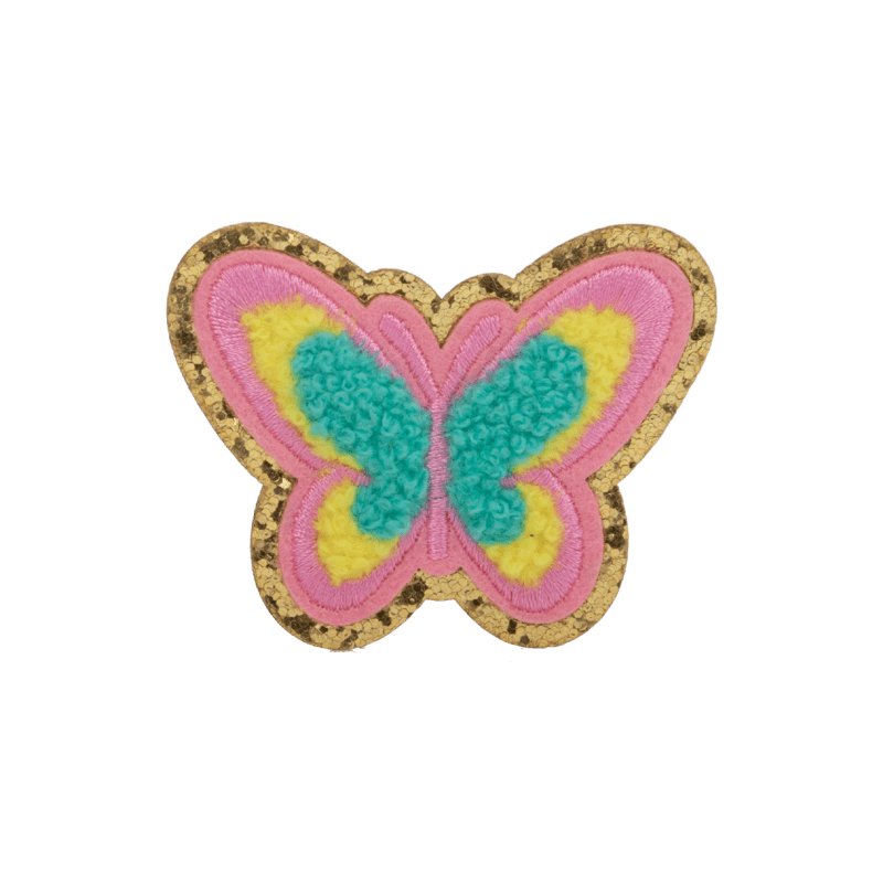 Butterfly Patch 4.5cm Gold Border