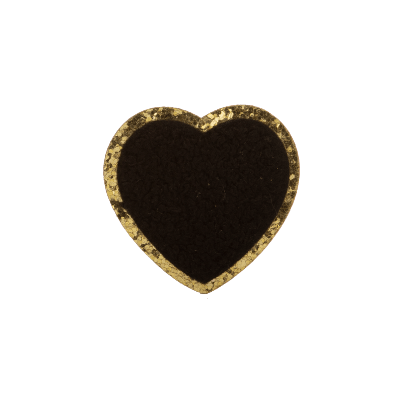 Heart Patch 4.5cm Gold Border