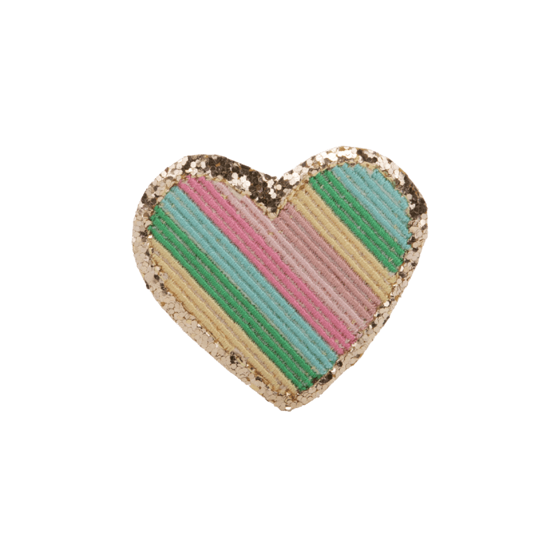 Heart Patch 4.5cm Gold Border